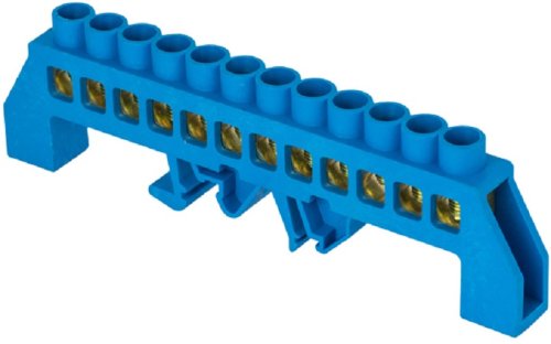 Шина изолированная тип "Стойка" EKF PROxima N "ноль" ШНИ-6х9-12-КС-С 12 групп синий картинка 